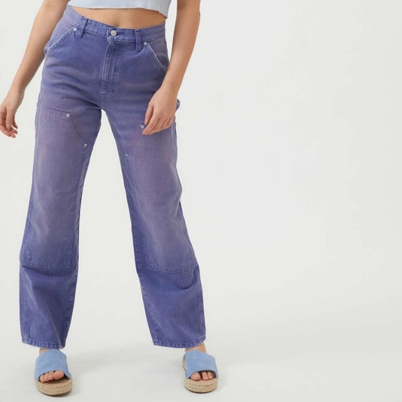 Women's Purple High-waisted Carpenter Jean - Picture 2 of 5